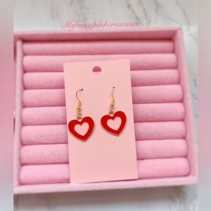 Handmade Valentine’s Day heart earrings Sterling Silver